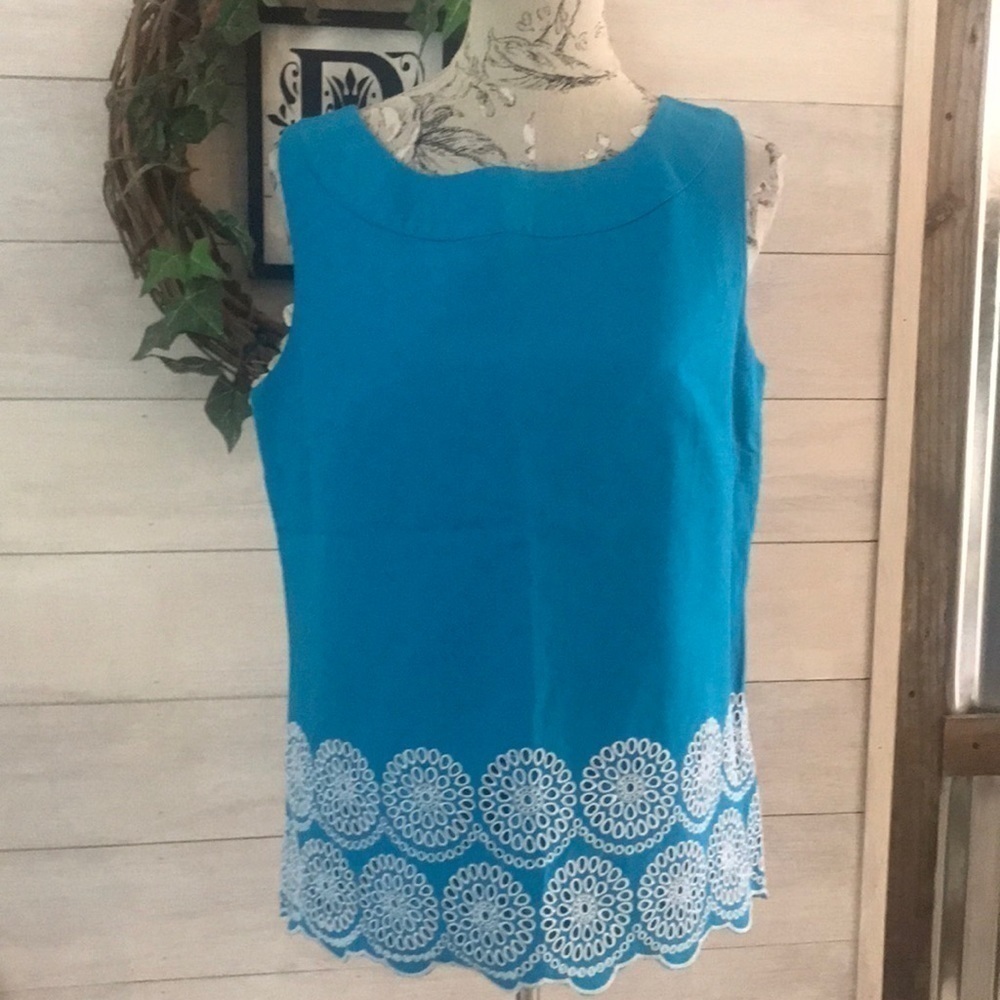 🆕 TALBOTS blue top 10